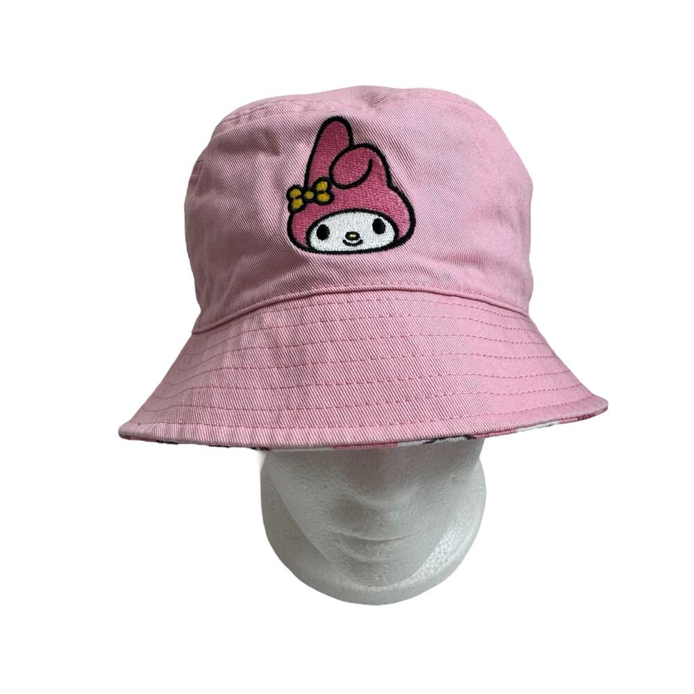 SANRIO My Melody Pink Reversible Bucket Hat Embroidered One Size Adult Cotton